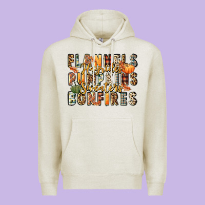 Flannels Hayrides Pumpkins  Bonfires Premium Hoodie Designed By Fadigitalartstudio