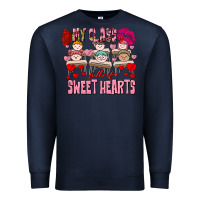 Navy Valentine's Day My Class Is Full Of Sweet Hearts Premium Sweatshirt - FaDigitalArtStudio