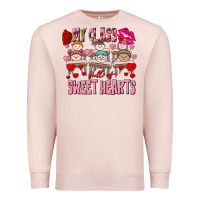 Pale Pink Valentine's Day My Class Is Full Of Sweet Hearts Premium Sweatshirt - FaDigitalArtStudio