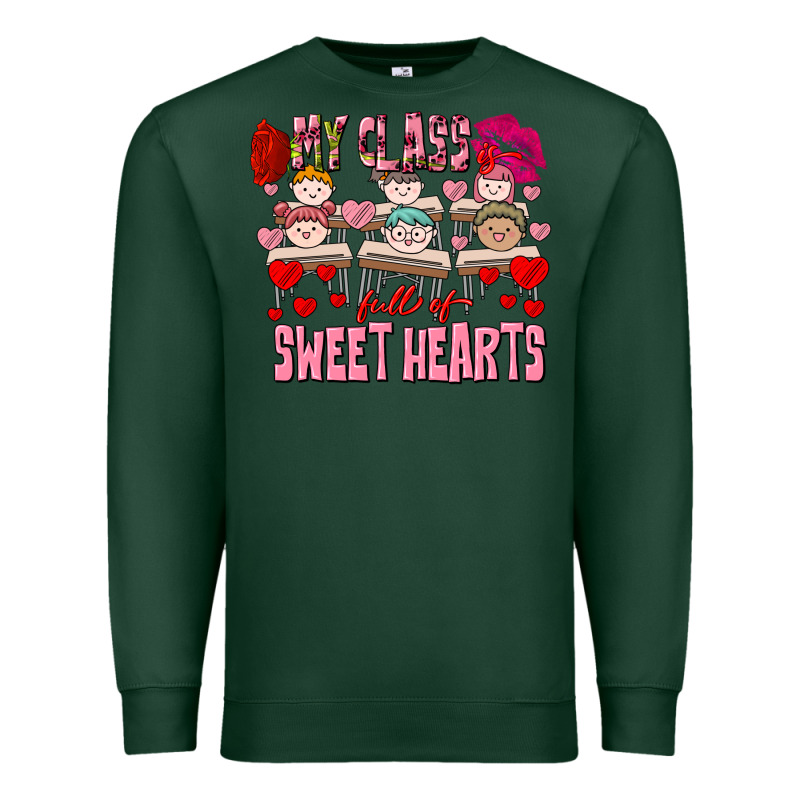 Valentine's Day My Class Is Full Of Sweet Hearts Premium Sweatshirt by FaDigitalArtStudio | Teevron