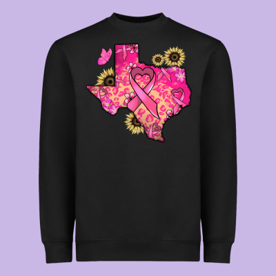 Texas Map Cancer Heavyweight Sweatshirt Designed By Howdyjamesfarm
