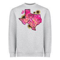 Heather Grey Texas map Cancer Heavyweight Sweatshirt - HowdyJamesFarm