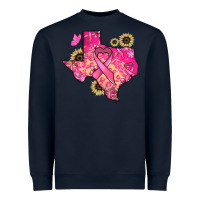 Navy Texas map Cancer Heavyweight Sweatshirt - HowdyJamesFarm