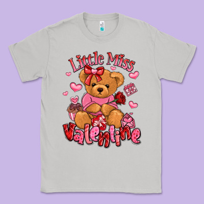 Little Miss Valentine Teddy Bear Classic Tee Designed By Lillyallendesigns