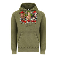 Vintage Olive feliz navidad heifers front view Vintage Hoodie - RanaPortraitStore