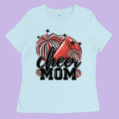 Cheer Mom Ladies Tee Designed By Maliassmallbusiness