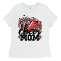 White cheer mom Ladies Tee - MaliasSmallBusiness