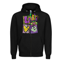 Black love mardi gras Zipper Hoodie - OliviaCreatesArt