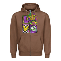Chestnut love mardi gras Zipper Hoodie - OliviaCreatesArt