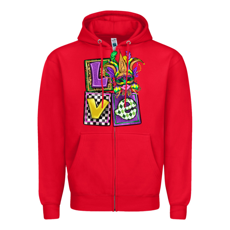 Love Mardi Gras Zipper Hoodie by OliviaCreatesArt | Teevron