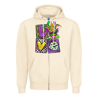 Sandshell love mardi gras Zipper Hoodie - OliviaCreatesArt