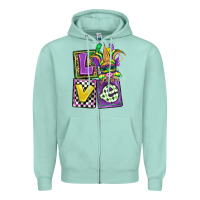 Seafoam love mardi gras Zipper Hoodie - OliviaCreatesArt