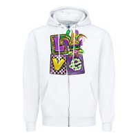 White love mardi gras Zipper Hoodie - OliviaCreatesArt