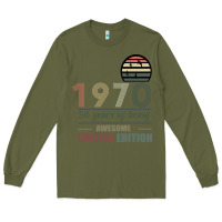 Army Green Vintage 1970 Limited Edition 50 Years Of Being Awe Long Sleeve Tee - Bettercallsaul