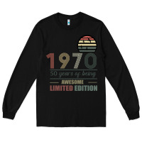 Black Vintage 1970 Limited Edition 50 Years Of Being Awe Long Sleeve Tee - Bettercallsaul