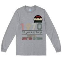 Heather Grey Vintage 1970 Limited Edition 50 Years Of Being Awe Long Sleeve Tee - Bettercallsaul