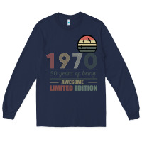 Navy Vintage 1970 Limited Edition 50 Years Of Being Awe Long Sleeve Tee - Bettercallsaul