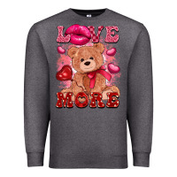 Charcoal Heather love more with toy bear Premium Sweatshirt - FaDigitalArtStudio