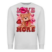 Dove Grey love more with toy bear Premium Sweatshirt - FaDigitalArtStudio