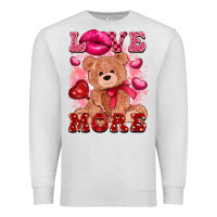 Oatmeal Heather love more with toy bear Premium Sweatshirt - FaDigitalArtStudio