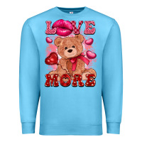Ocean Blue love more with toy bear Premium Sweatshirt - FaDigitalArtStudio