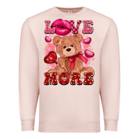 Pale Pink love more with toy bear Premium Sweatshirt - FaDigitalArtStudio