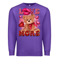 Purple love more with toy bear Premium Sweatshirt - FaDigitalArtStudio