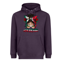 Plum Mexicana Messy Bun Mama Heavyweight Hoodie - BundleAndBundleShop