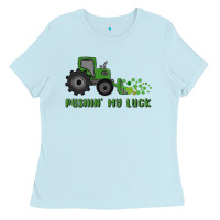 Baby Blue pushin' my luck Ladies Tee - MaliasSmallBusiness
