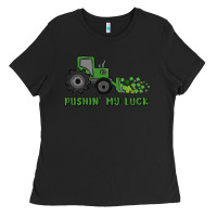 Black pushin' my luck Ladies Tee - MaliasSmallBusiness