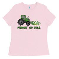 Bubblegum Pink pushin' my luck Ladies Tee - MaliasSmallBusiness
