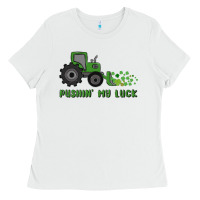 White pushin' my luck Ladies Tee - MaliasSmallBusiness