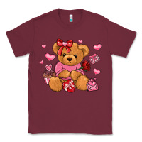 Burgundy valentines day teddy bear Classic Tee - LillyAllenDesigns