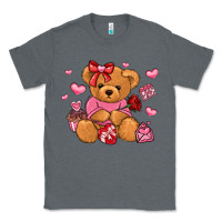 Charcoal Heather valentines day teddy bear Classic Tee - LillyAllenDesigns