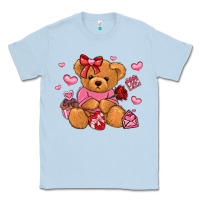 Dusty Blue valentines day teddy bear Classic Tee - LillyAllenDesigns