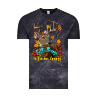 Cloud Black Fall Breeze And Autumn Leaves Deer Vintage Tee - LillyAllenDesigns