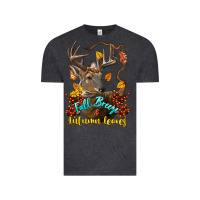 Vintage Black Fall Breeze And Autumn Leaves Deer Vintage Tee - LillyAllenDesigns