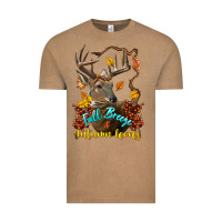 Vintage Coffee Fall Breeze And Autumn Leaves Deer Vintage Tee - LillyAllenDesigns