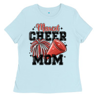 Baby Blue mascot cheer mom Ladies Tee - MaliasSmallBusiness