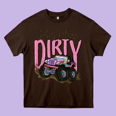 Let's Play Dirty Heavy Core Tee Designed By Maliassmallbusiness