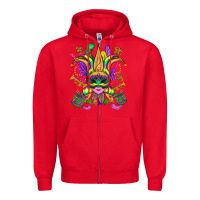 Red mardi gras mask Zipper Hoodie - OliviaCreatesArt