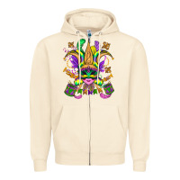 Sandshell mardi gras mask Zipper Hoodie - OliviaCreatesArt