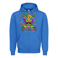True Royal mardi gras mask Zipper Hoodie - OliviaCreatesArt