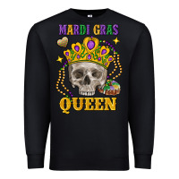 Black skull mardi gras queen Premium Sweatshirt - FaDigitalArtStudio