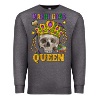 Charcoal Heather skull mardi gras queen Premium Sweatshirt - FaDigitalArtStudio