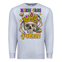 Heather Grey skull mardi gras queen Premium Sweatshirt - FaDigitalArtStudio