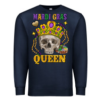 Navy skull mardi gras queen Premium Sweatshirt - FaDigitalArtStudio