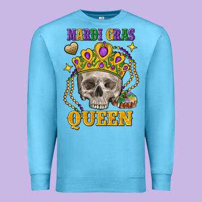 Skull Mardi Gras Queen Premium Sweatshirt Designed By Fadigitalartstudio