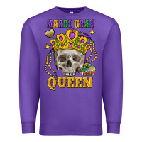 Purple skull mardi gras queen Premium Sweatshirt - FaDigitalArtStudio