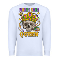 White skull mardi gras queen Premium Sweatshirt - FaDigitalArtStudio